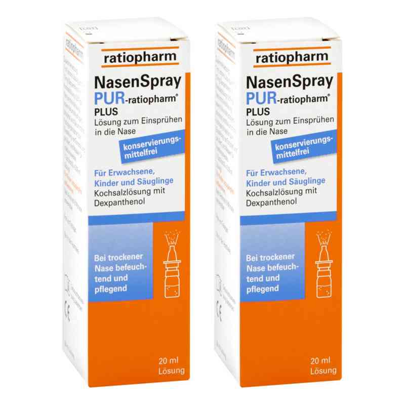 Nasenspray pur ratiopharm plus 2x20 ml von  PZN 08100792