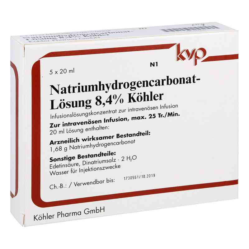 Natriumhydrogencarbonat-lösung 8,4% Köhler 5X20 ml von Köhler Pharma GmbH PZN 02782811