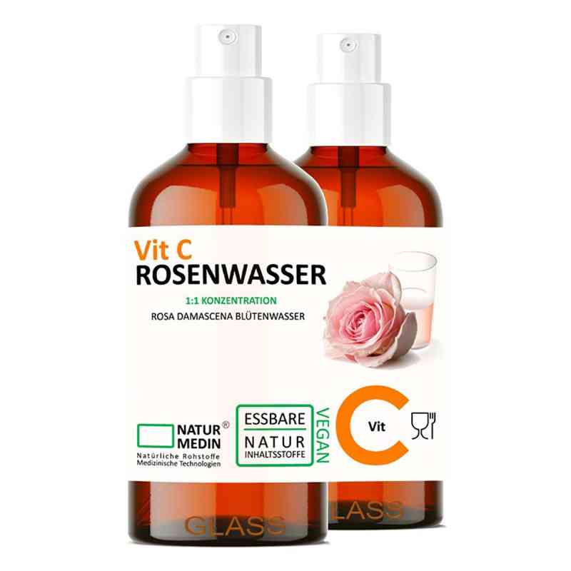 Naturmedin 2x Vitamin-C Rosenwasser Glas 200 ml von Falkengold GmbH PZN 08107073