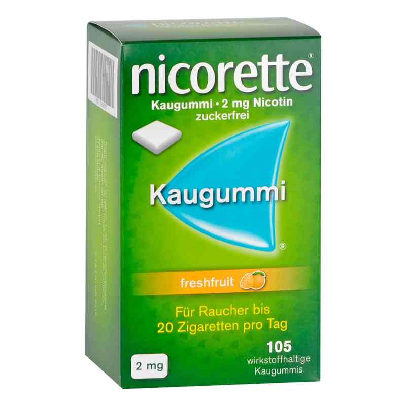 Nicorette 2mg freshfruit 105 stk von Pharma Gerke Arzneimittelvertriebs GmbH PZN 07274663