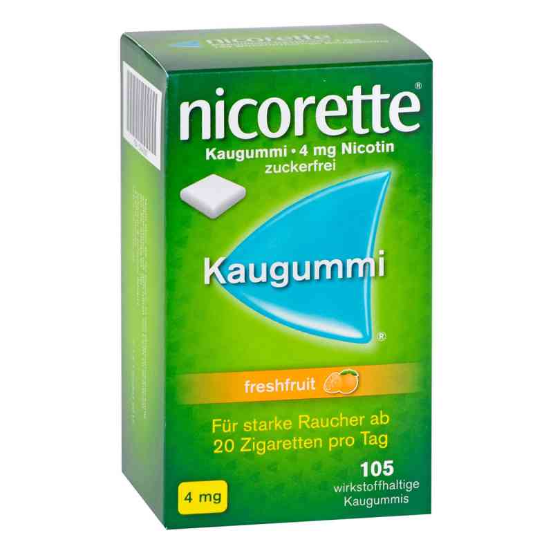 Nicorette 4mg freshfruit 105 stk von Pharma Gerke Arzneimittelvertriebs GmbH PZN 07274835