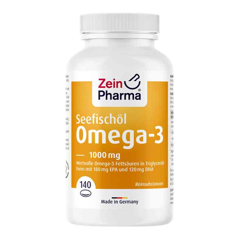 Omega-3 1000 mg Seefischöl Softgelkapseln hochdo. 140 stk von Zein Pharma - Germany GmbH PZN 13721801