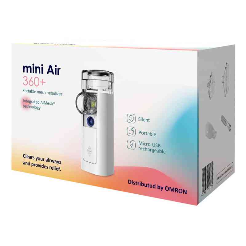 Omron Mini Air 360 + Mesh Nebulizer tragbar 1 stk von HERMES Arzneimittel GmbH PZN 19196655