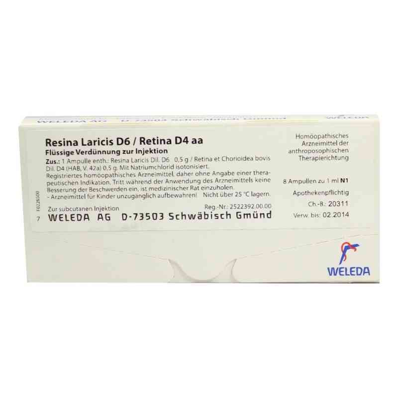 Resina Laricis/ D6 Retina D4 aa Ampullen 8X1 ml von WELEDA AG PZN 02131060
