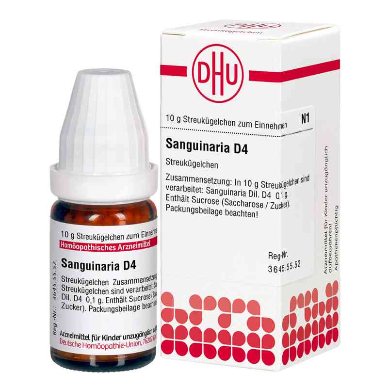 Sanguinaria D4 Globuli 10 g von DHU-Arzneimittel GmbH & Co. KG PZN 04235651