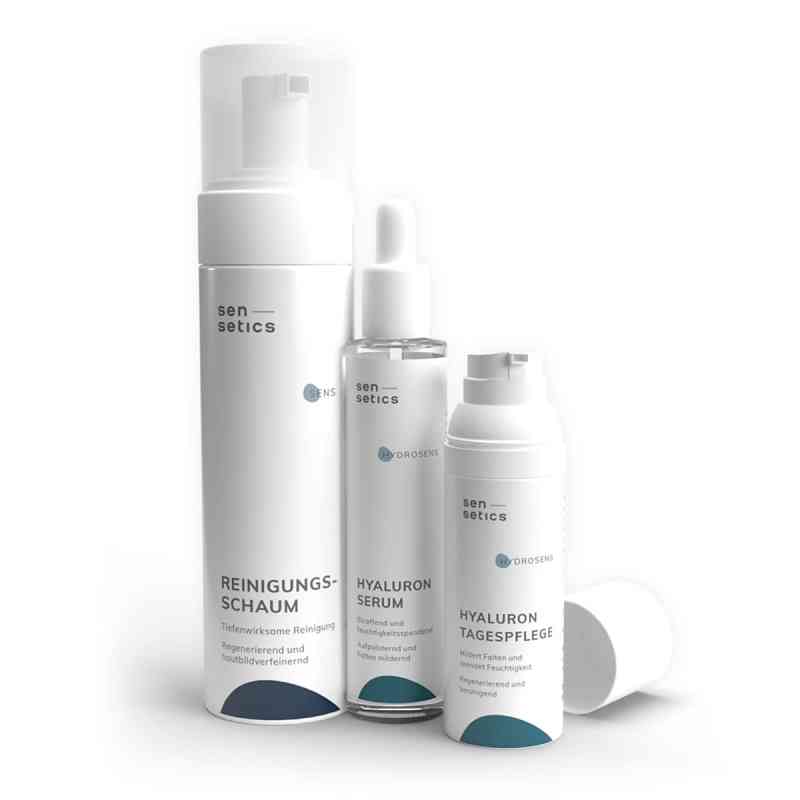sensetics Anti-age Set: Reinigung + Serum + Tagespflege 200+50+50 ml von apo.com Group GmbH PZN 08105328