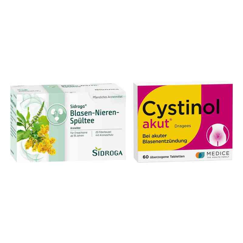 Sidroga Blasen-Nieren-Spültee + Cystinol Akut Dragees 1 Set von  PZN 08106786
