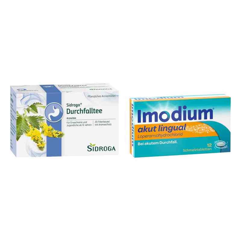 Sidroga Durchfalltee + Imodium akut lingual Schmelztabletten 1 Set von  PZN 08106801