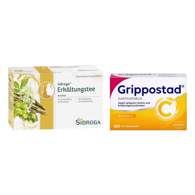 Sidroga Erkältungstee + Grippostad C Hartkapseln 1 Set von  PZN 08106796