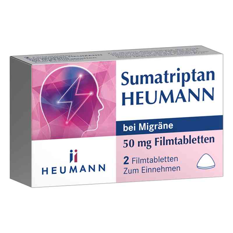 Sumatriptan Heumann bei Migräne 50 mg Filmtabletten  2 stk von HEUMANN PHARMA GmbH & Co. Generica KG PZN 17505885