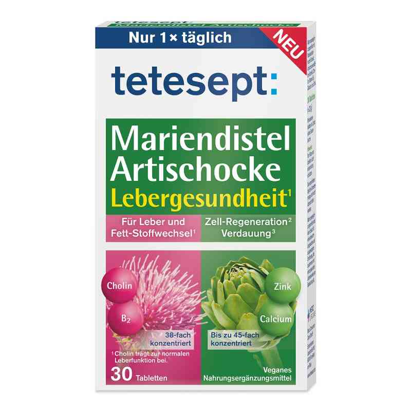 Tetesept Mariendistel Artischocke Tabletten 30 stk von Merz Consumer Care GmbH PZN 18653228
