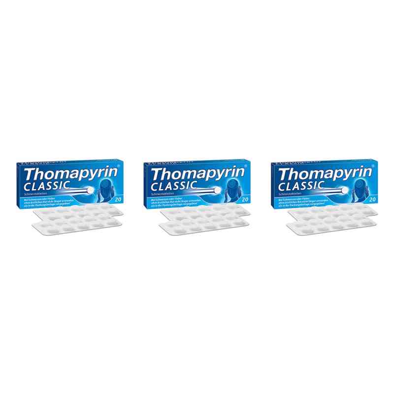 Thomapyrin CLASSIC Schmerztabletten gegen Kopfschmerzen 3x20 stk von A. Nattermann & Cie GmbH PZN 08102594