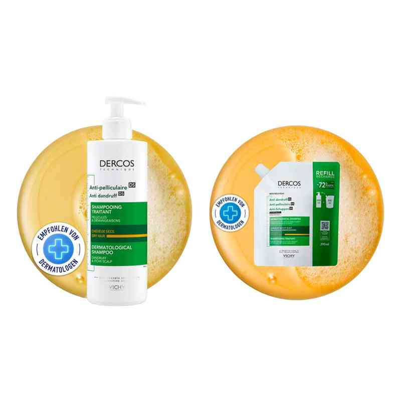 Vichy Dercos Anti-schuppen Shampoo trock. Kopfh.+ Nachfüllpack 390+390 ml von L'Oreal Deutschland GmbH PZN 08106635