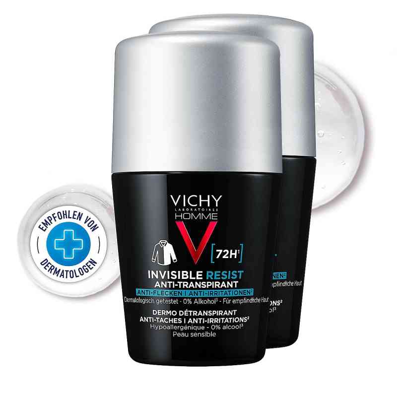 Vichy Homme Deo Roll-on 72h Anti-flecken Dp 2X50 ml von L'Oreal Deutschland GmbH PZN 19398790