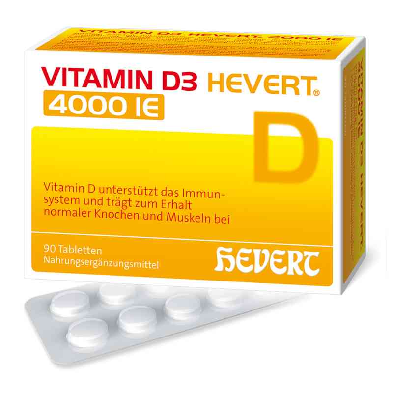 Vitamin D3 Hevert 4.000 internationale Einheiten Tabletten 90 stk von Hevert Arzneimittel GmbH & Co. K PZN 11295470