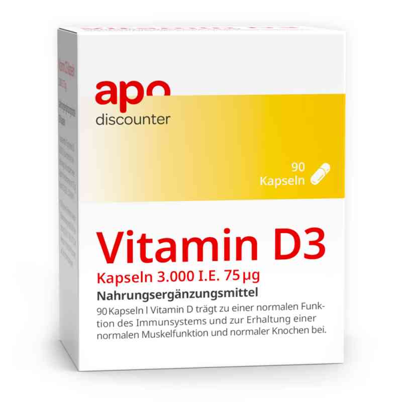 Vitamin D3 Kapseln 3.000 I.E. 75 µg von apodiscounter 90 stk von apo.com Group GmbH PZN 18369680