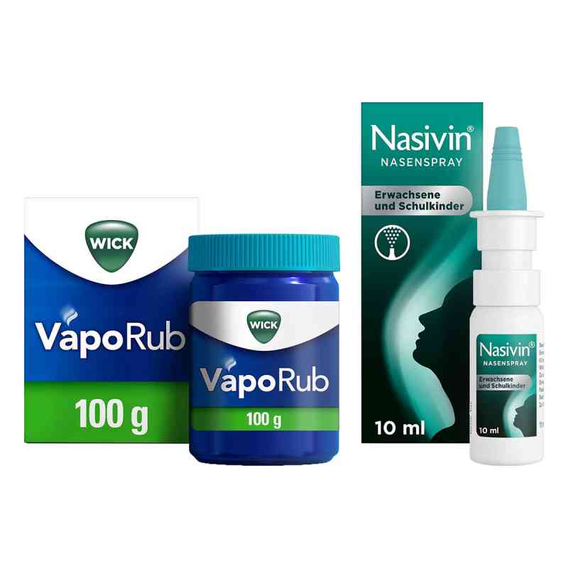 Wick VapoRub Erkältungssalbe 100 g + Nasivin Nasenspray ohne Kon 1 stk von  PZN 08102435