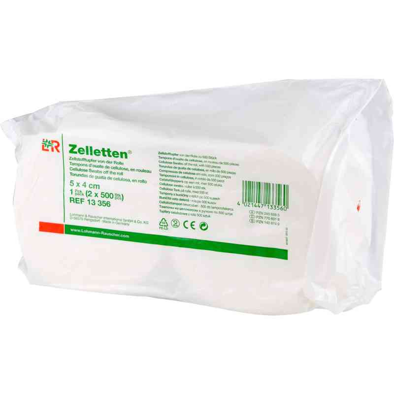 Zelletten Tupfer 4x5 cm unsteril Rolle 2X500 stk von 1001 Artikel Medical GmbH PZN 05490776