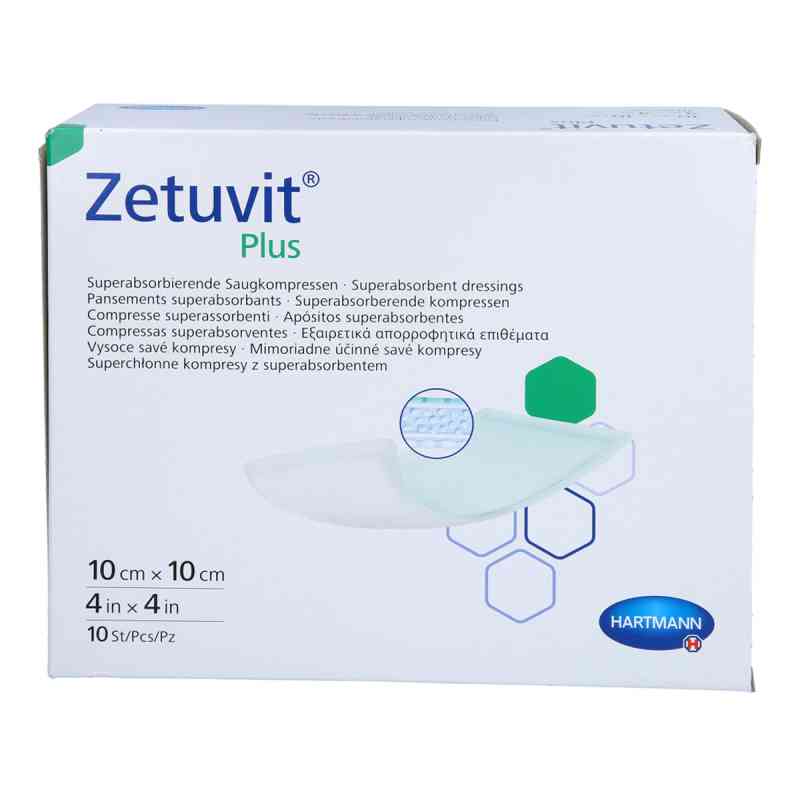 Zetuvit Plus extrastarke Saugkompr.steril 10x10 cm 10 stk von adequapharm GmbH PZN 15889574