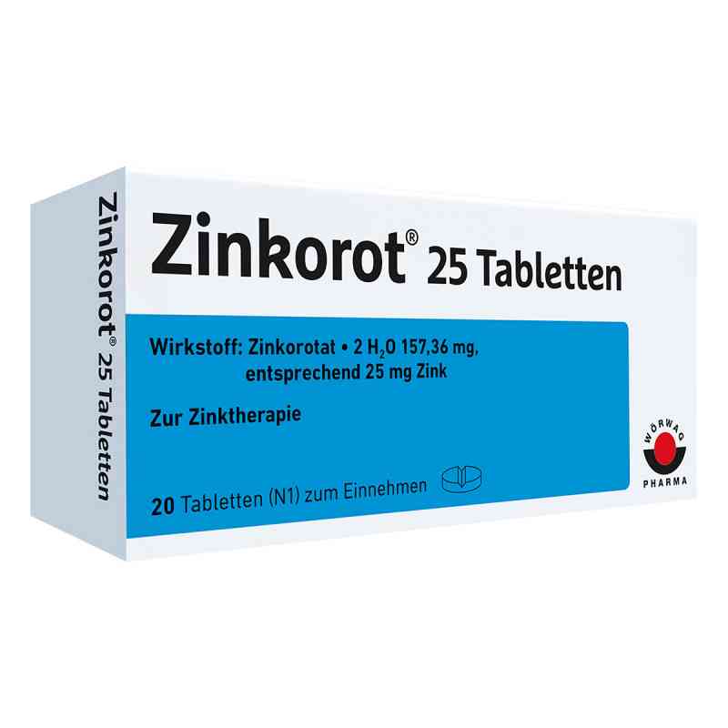 Zinkorot 25 Mg Tabletten 20 stk von Wörwag Pharma GmbH & Co. KG PZN 06890704