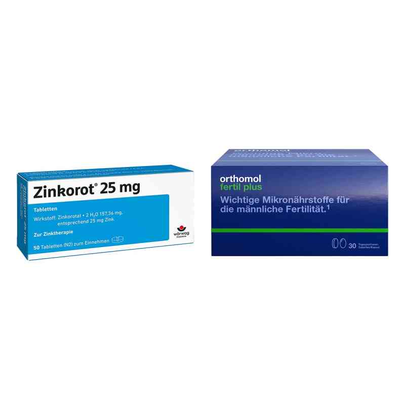 Zinkorot 25 Mg Tabletten + Orthomol Fertil Plus Kapseln 1 Set von  PZN 08105426