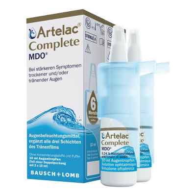 Artelac Complete MDO Augentropfen für trockene/ tränende Augen 2X10 ml von Dr. Gerhard Mann Chem.-pharm.Fab PZN 12436062