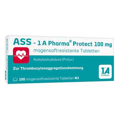 Ass 1a Pharma Protect 100 mg magensaftresistent Tabletten 100 stk von 1 A Pharma GmbH PZN 10409931