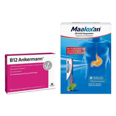 B12 Ankermann überzogene Tabletten + Maaloxan 25 Mval Suspension