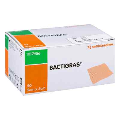 Bactigras antiseptische Paraffingaze 5mx5cm 50 stk von Smith & Nephew GmbH PZN 08407362
