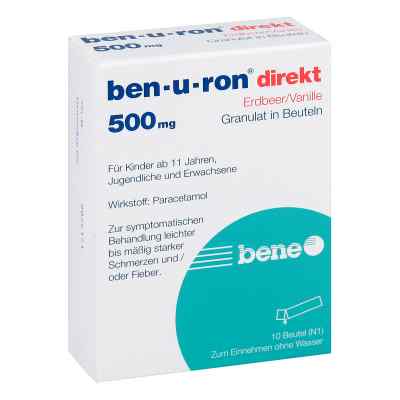 Ben-u-ron direkt Erdbeer/Vanille 500mg 10 stk von bene Arzneimittel GmbH PZN 07728495