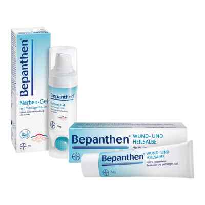 Bepanthen Wund- und Heilsalbe + Narben Gel mit Massageroller