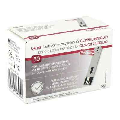 Beurer Gl32/gl34/bgl60 Blutzucker-Teststreifen 50 stk von BEURER GmbH PZN 07270240