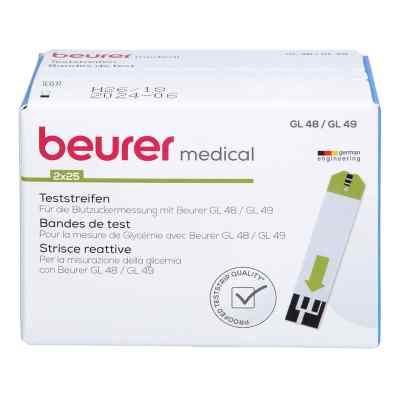 Beurer Gl48/gl49 Blutzucker Teststreifen 50 stk von 1001 Artikel Medical GmbH PZN 18730756