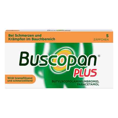 Buscopan PLUS Zäpfchen mit Paracetamol, bei Bauchschmerzen 5 stk von  PZN 02483652