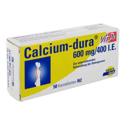 Calcium-dura Vit D3 600mg/400 internationale Einheiten 50 stk von Viatris Healthcare GmbH PZN 01845739