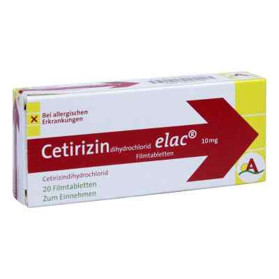 Cetirizindihydrochlorid elac 10 mg Filmtabletten 20 stk von DERMAPHARM AG PZN 10979195
