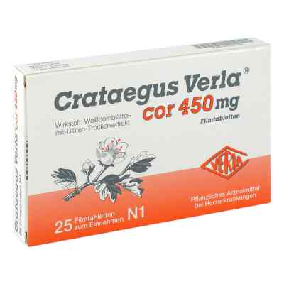 Crataegus Verla Cor 450 Mg Filmtabletten 25 stk von Verla-Pharm Arzneimittel GmbH &  PZN 01352416