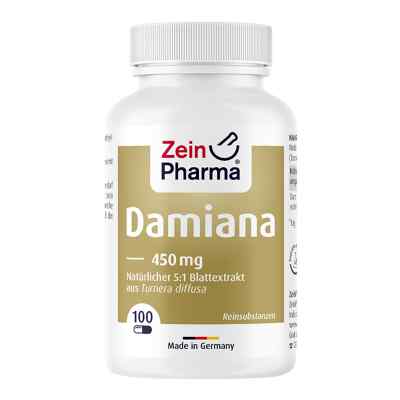 Damiana Kapseln 450 mg 5:1 Blattextrakt 100 stk von ZeinPharma Germany GmbH PZN 09542702
