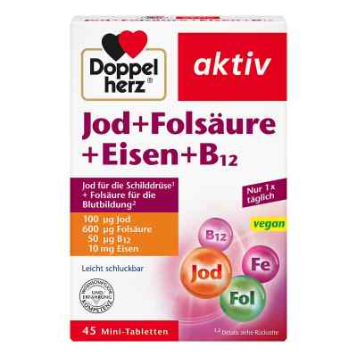 Doppelherz Jod + Folsäure + Eisen + B12 Tabletten 45 stk von Queisser Pharma GmbH & Co. KG PZN 16487984