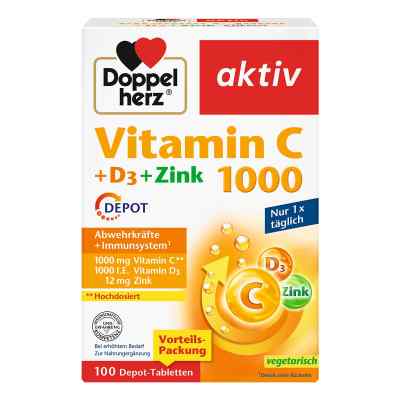 Doppelherz Vitamin C1000 +d3+zink Depot Tabletten 100 stk von Queisser Pharma GmbH & Co. KG PZN 17620528
