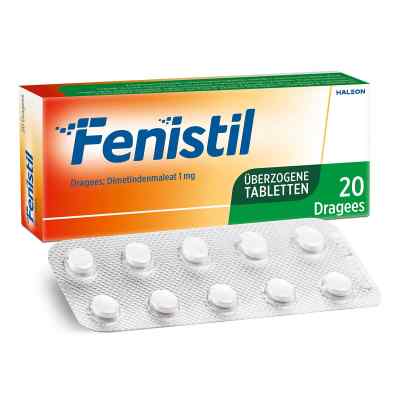 Fenistil Dragees, Dimetindenmaleat 1 mg/Tabl., Antiallergikum 20 stk von GlaxoSmithKline Consumer Healthc PZN 00376975