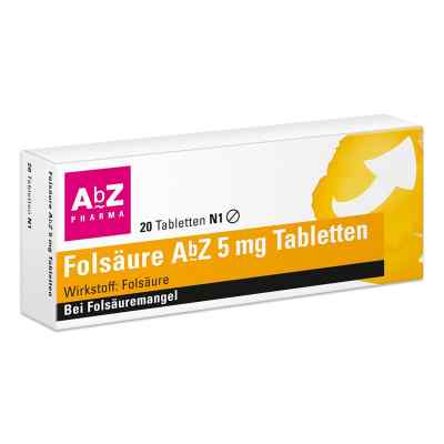 Folsäure Abz 5 mg Tabletten 20 stk von AbZ Pharma GmbH PZN 01234533
