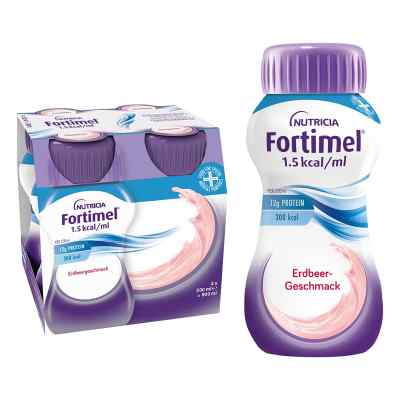 Fortimel 1.5 kcal Erdbeergeschmack 4X200 ml von Danone Deutschland GmbH PZN 19075590
