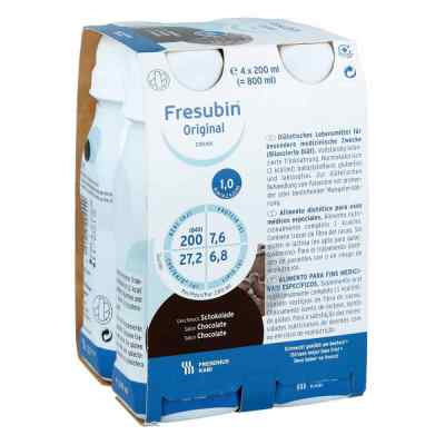 Fresubin Original Drink Schokolade Trinkflasche 4X200 ml von Fresenius Kabi Deutschland GmbH PZN 00041312