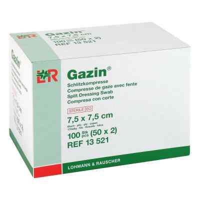 Gazin Schlitzkompressen 7,5x7,5cm 8fach steril 50X2 stk von Lohmann & Rauscher GmbH & Co.KG PZN 01511731