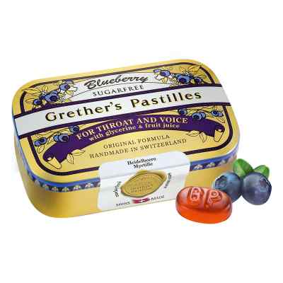 Grethers Blueberry zuckerfrei Pastillen 110 g von Hager Pharma GmbH PZN 11863201