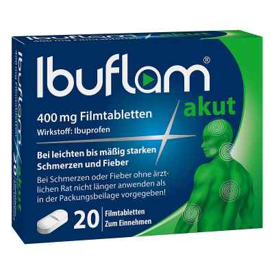 Ibuflam Akut 400 mg Ibuprofen Schmerztabletten 20 stk von  PZN 04100218