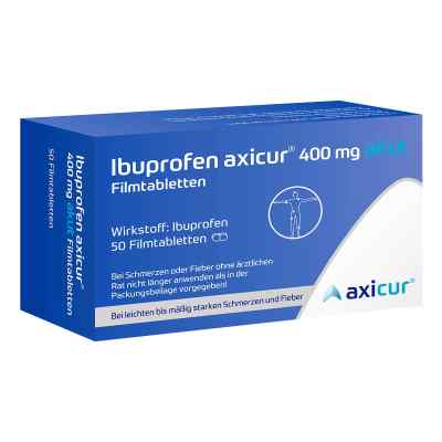 Ibuprofen Axicur 400 Mg Akut Filmtabletten 50 stk von  PZN 18379508