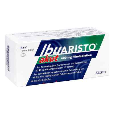 Ibuprofen Ibuaristo akut 400 mg Filmtabletten gegen Schmerzen 50 stk von Aristo Pharma GmbH PZN 16160295