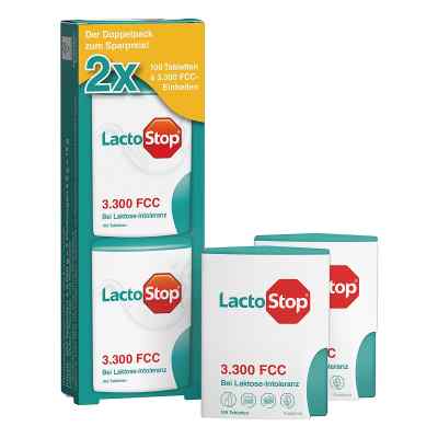 Lactostop 3.300 Fcc Tabletten Klickspender Dop.pa. 2X100 stk von Hübner Naturarzneimittel GmbH PZN 10941761